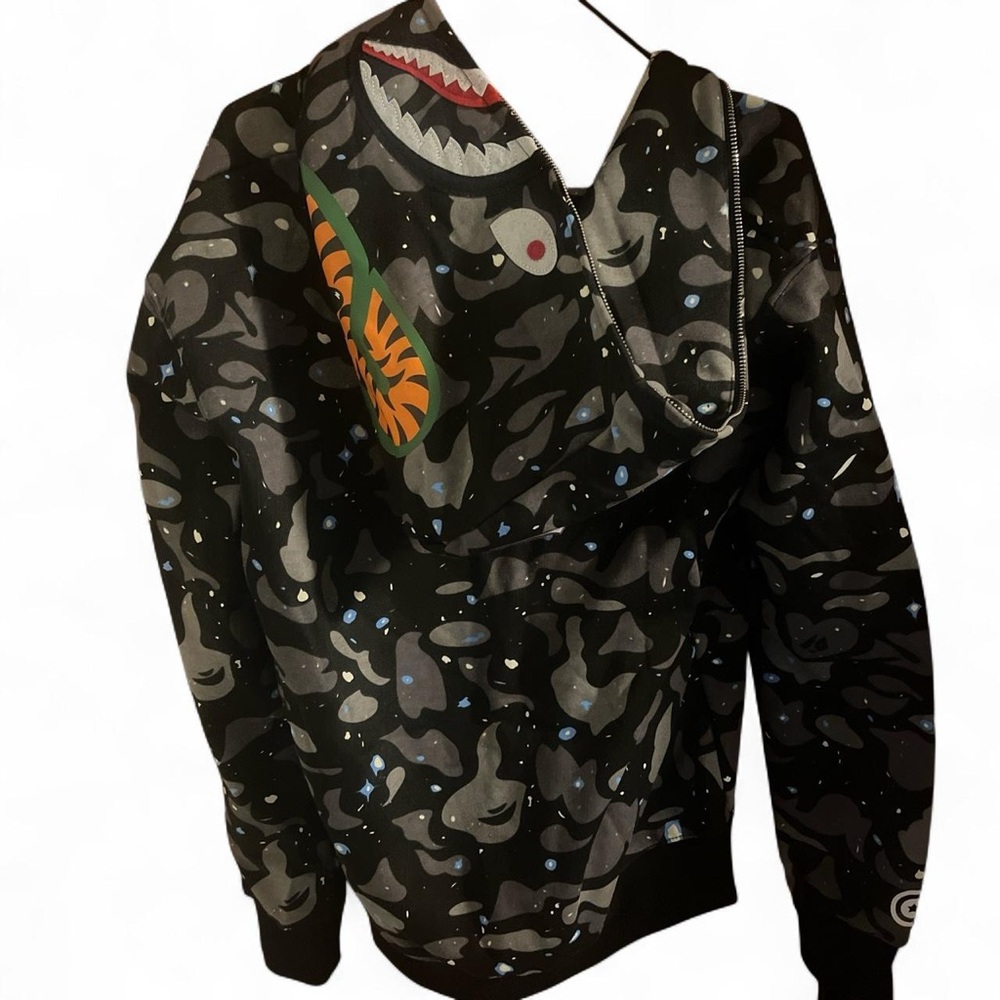 BAPE Shark Hoodie in black and grey